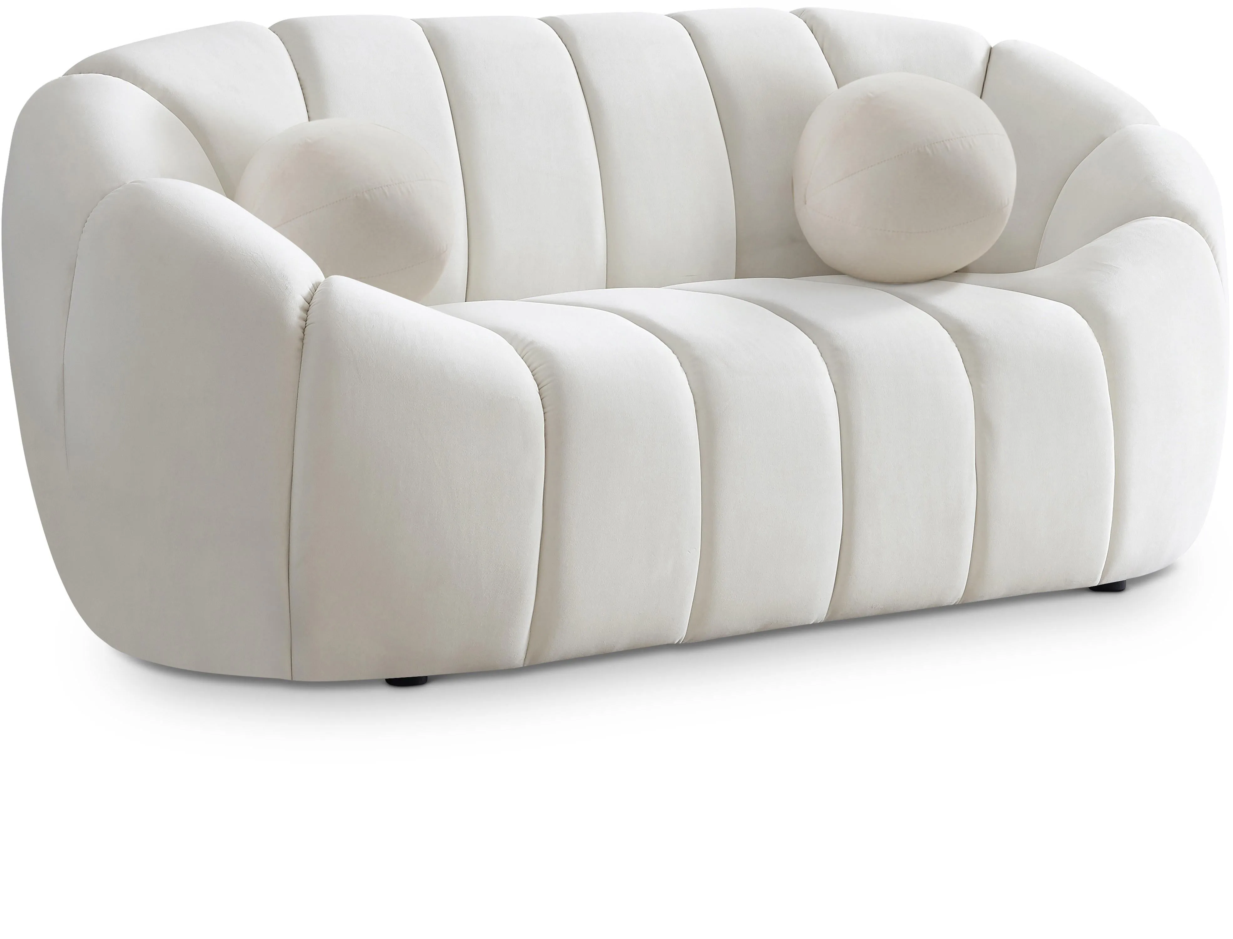 Elijah Cream Velvet Loveseat