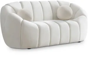 Elijah Cream Velvet Loveseat