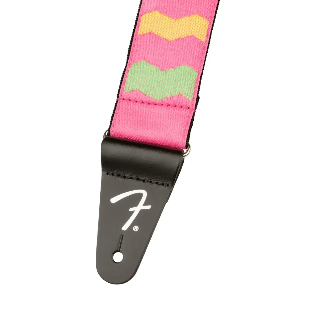 Fender MonoNeon Woven Strap, Neon Pink, 2"