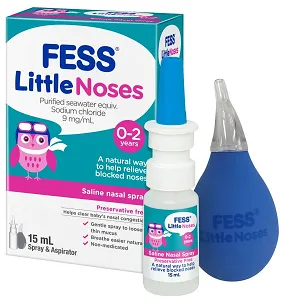 Fess Little Noses Saline Nose Spray   Aspirator 15ml