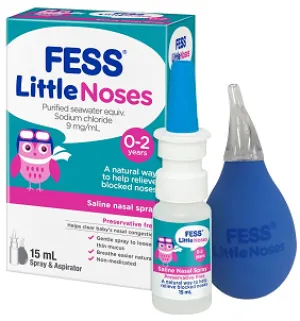 Fess Little Noses Saline Nose Spray   Aspirator 15ml
