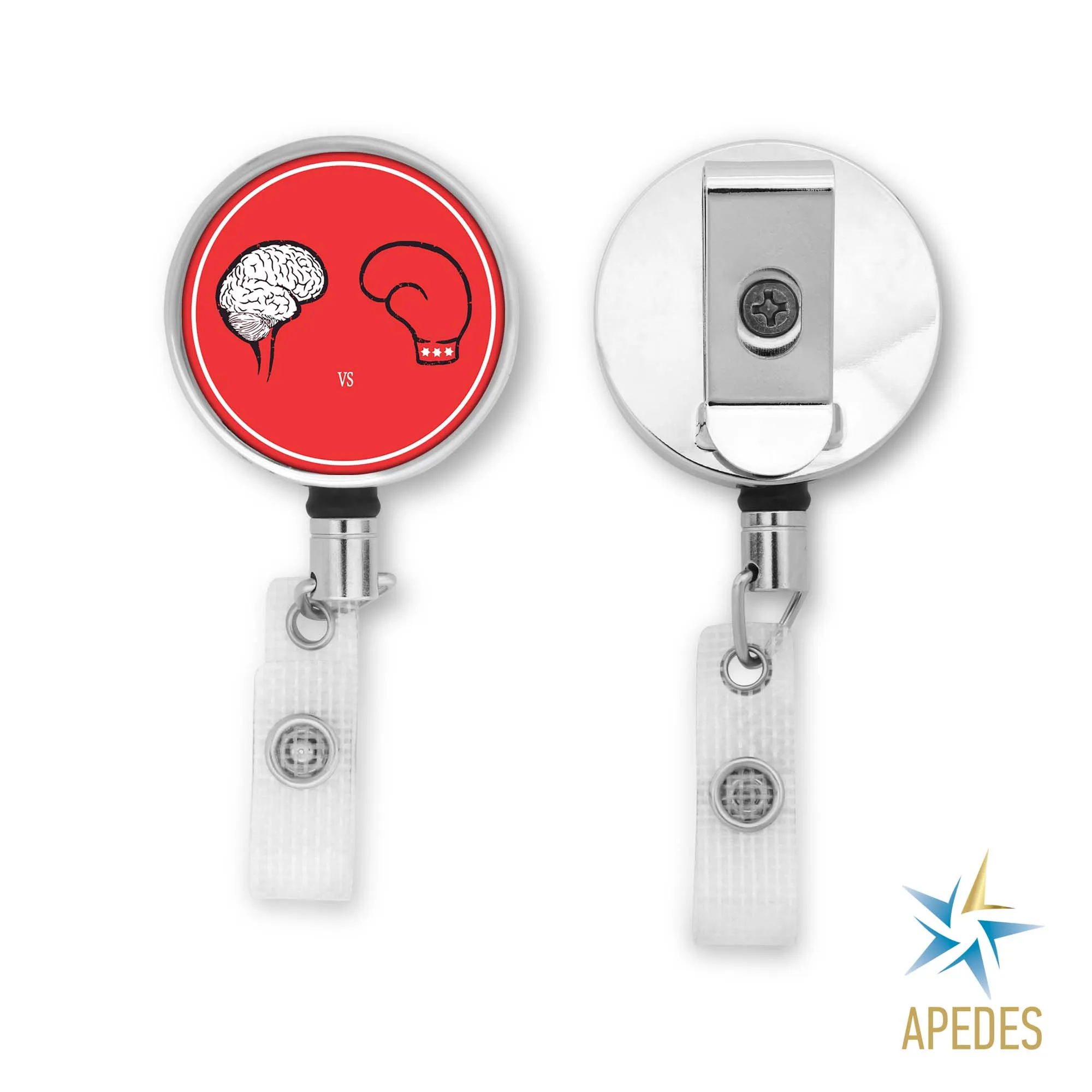 Fist Against Brain Badge Reel Holder