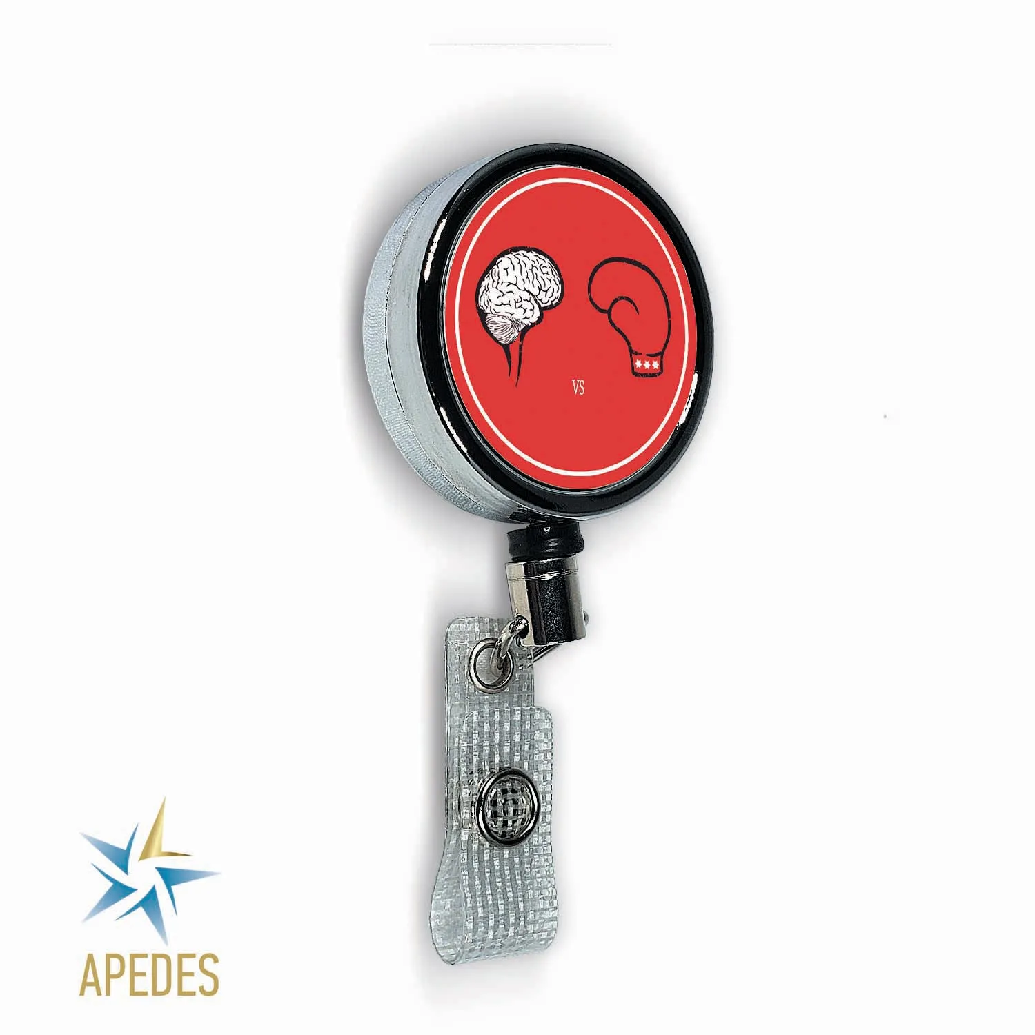 Fist Against Brain Badge Reel Holder