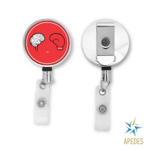 Fist Against Brain Badge Reel Holder