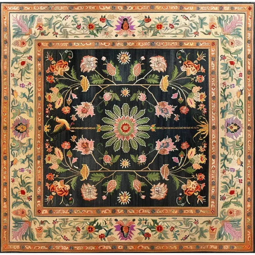 Floral Heritage Wool Hand Knotted Area Rug