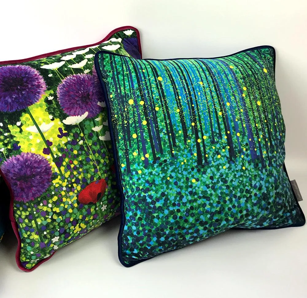 Forest Fireflies Cushion