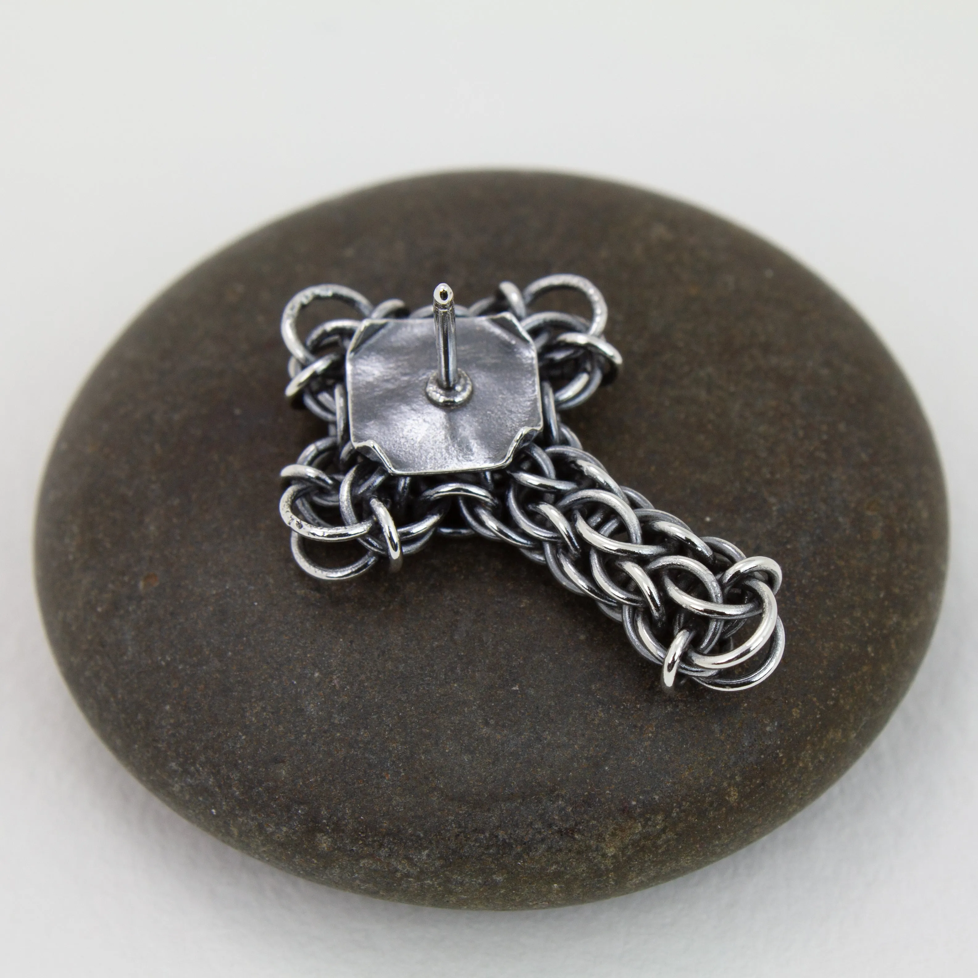 Fused Chainmaille Cross Lapel Pin / Brooch, Small