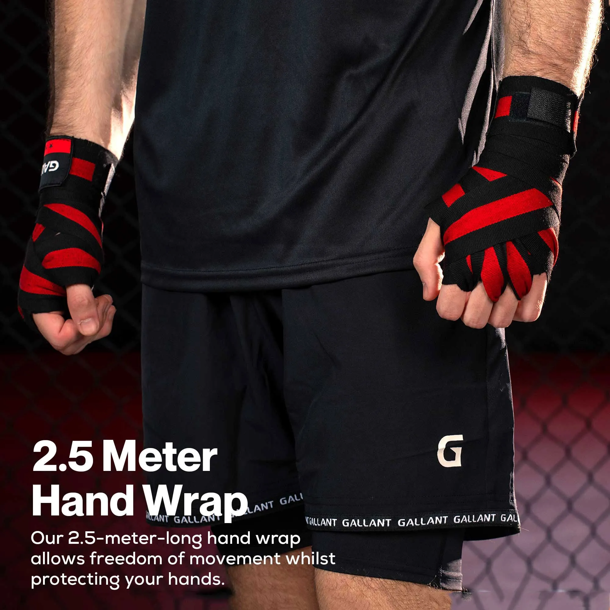 Gallant Heritage Boxing Hand Wraps - Red - Boxing Wrist Wraps
