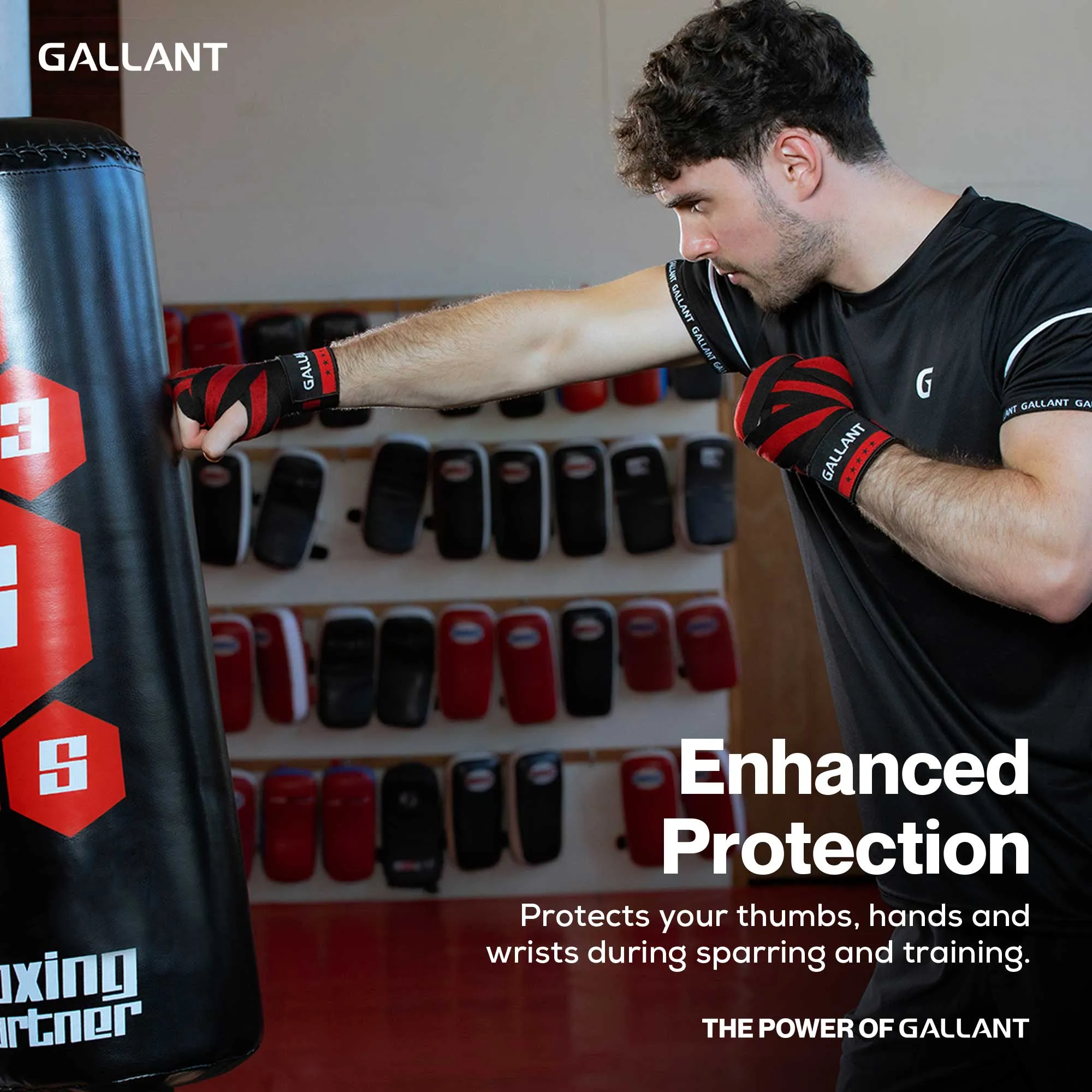 Gallant Heritage Boxing Hand Wraps - Red - Boxing Wrist Wraps