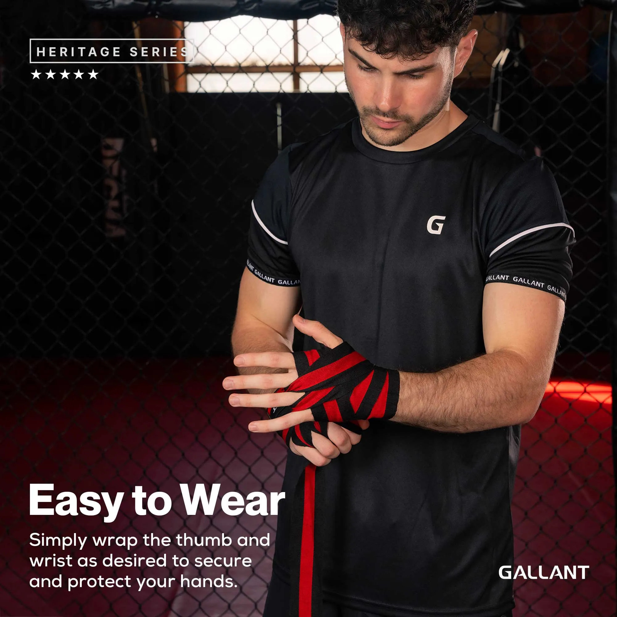 Gallant Heritage Boxing Hand Wraps - Red - Boxing Wrist Wraps