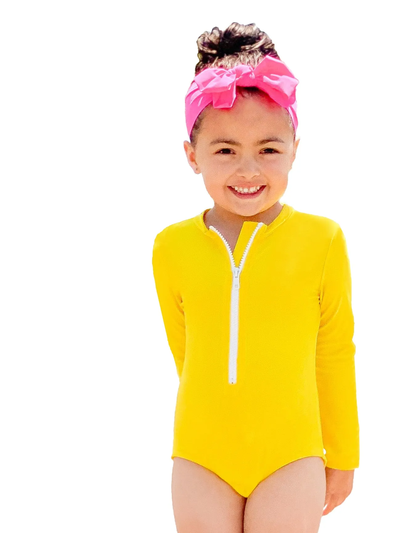 Girls UPF 50  One-Piece Long Sleeve Swimsuit | Red