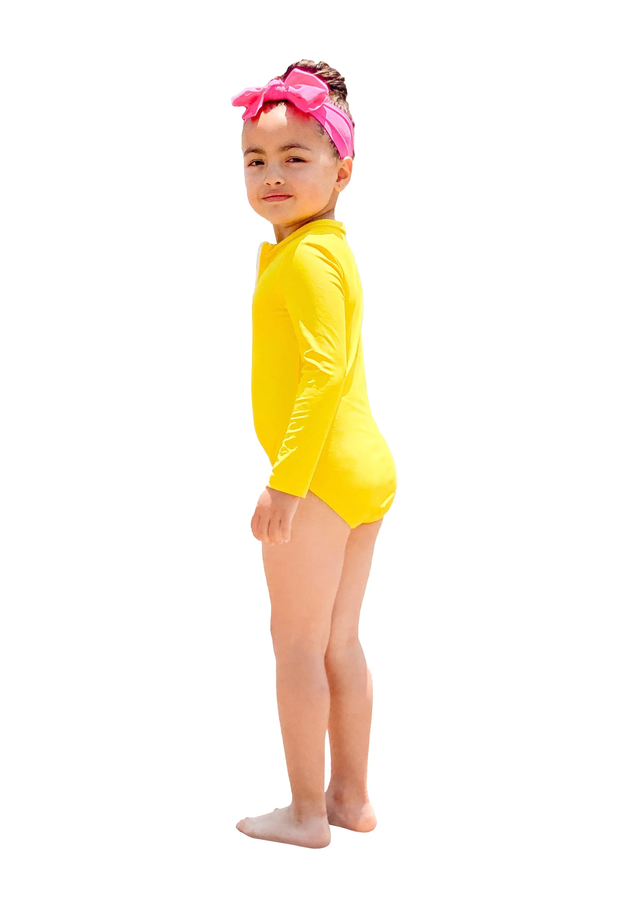 Girls UPF 50  One-Piece Long Sleeve Swimsuit | Red