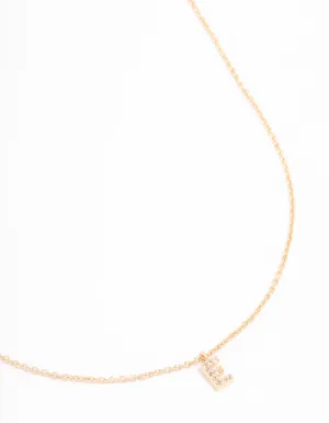 Gold Plated Cubic Zirconia Letter E Necklace