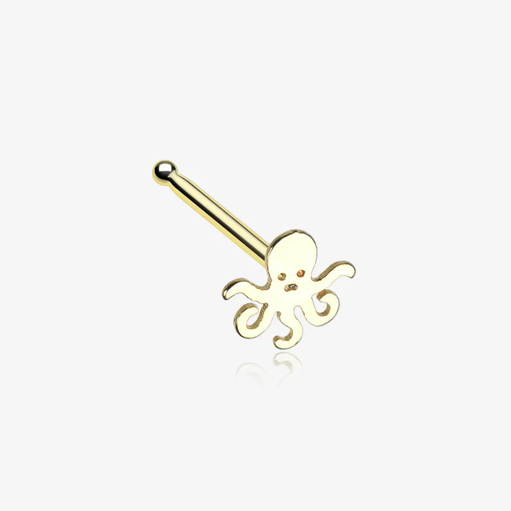 Golden Evil Octopus Nose Stud Ring