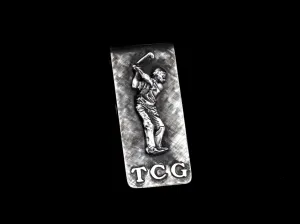 Golfer Money Clip With Initials