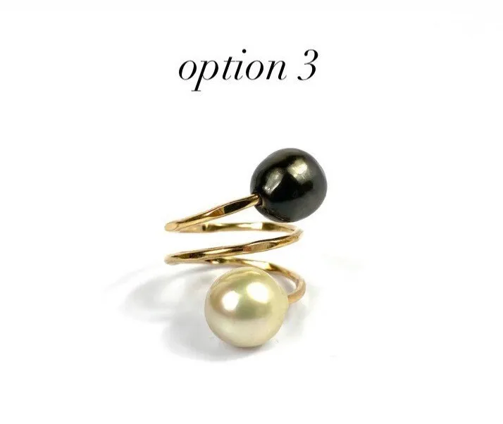 Gorgeous Adjustable 14KGF Edison, Tahitian, and South Sea Pearl Rings, 14K Gold Filled, 14K Gold Fill, Sku GPR-5