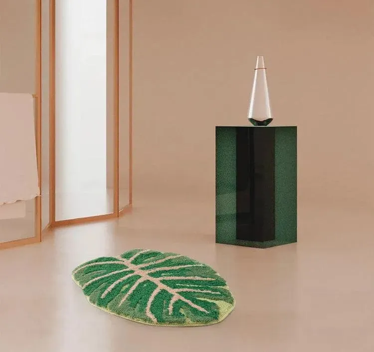 Green Leaf Decorative Bathroom Mat
