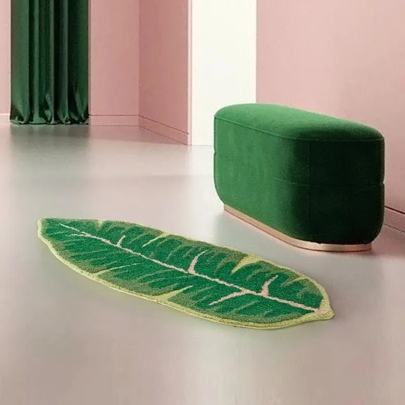 Green Leaf Decorative Bathroom Mat