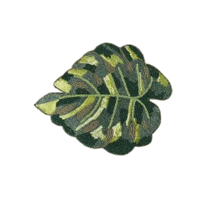 Green Monstera Leaf Beaded Placemat