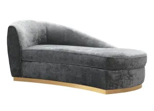 Grey Slub Velvet Chaise