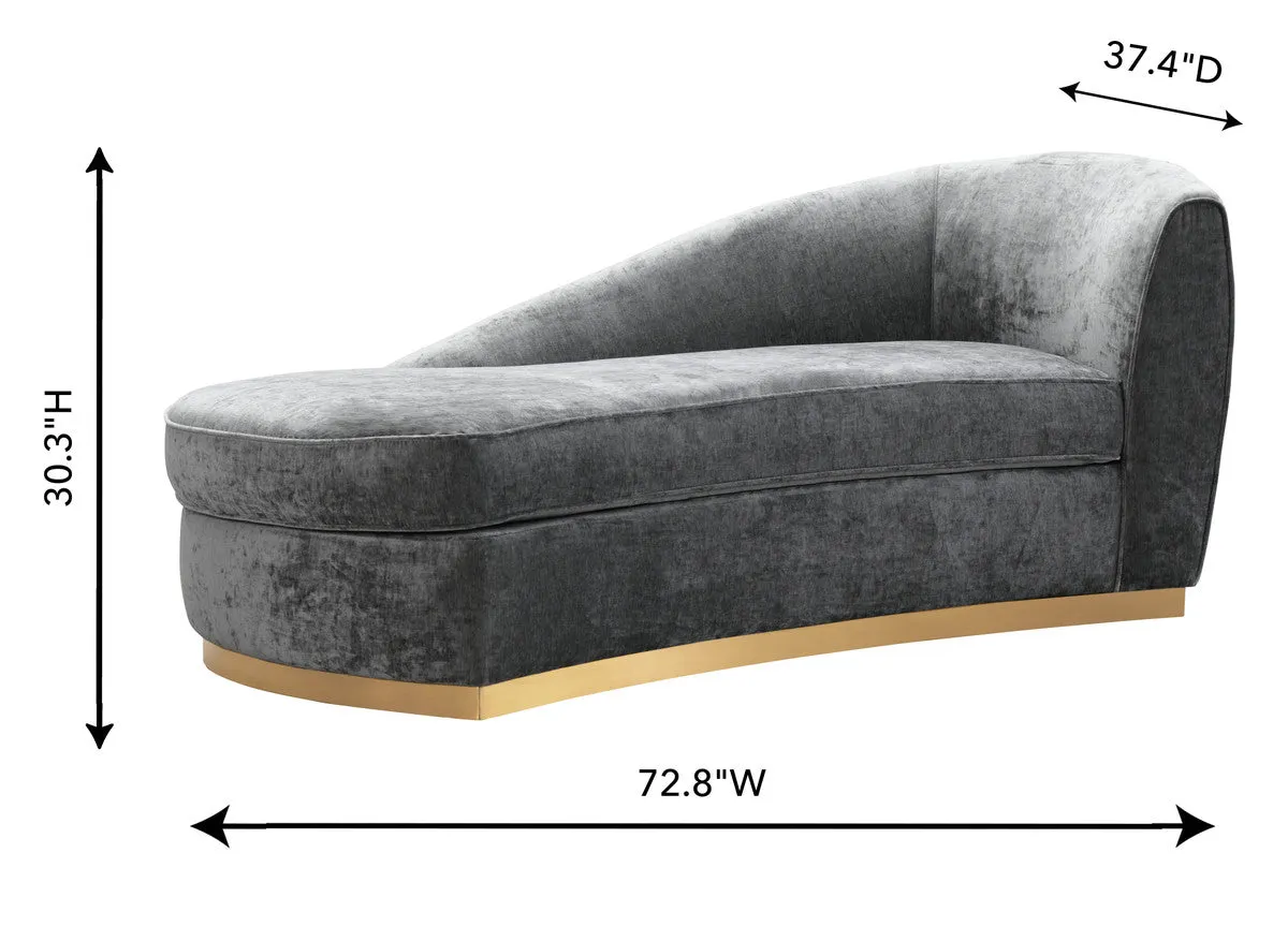 Grey Slub Velvet Chaise
