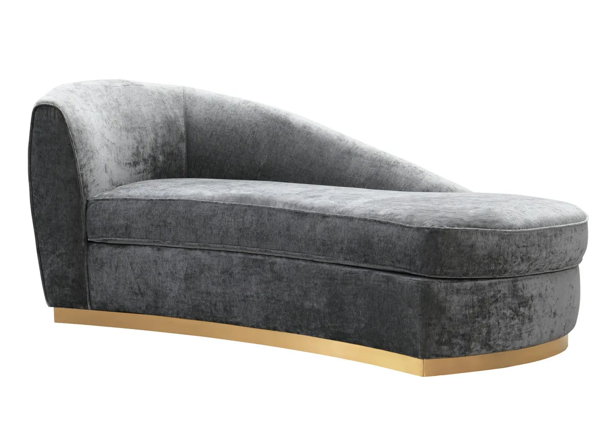 Grey Slub Velvet Chaise