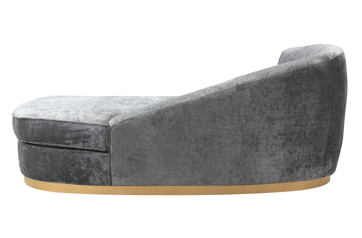Grey Slub Velvet Chaise