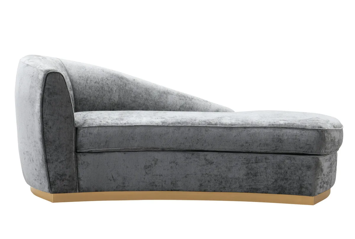 Grey Slub Velvet Chaise