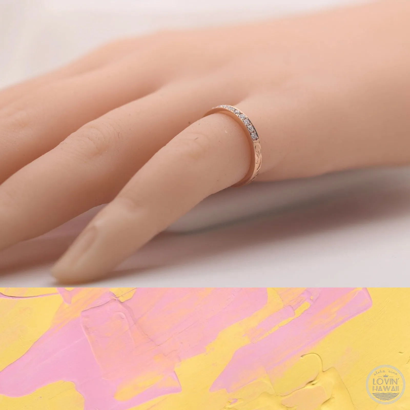 Half Eternity Ring with Diamonds (2MM Width)
