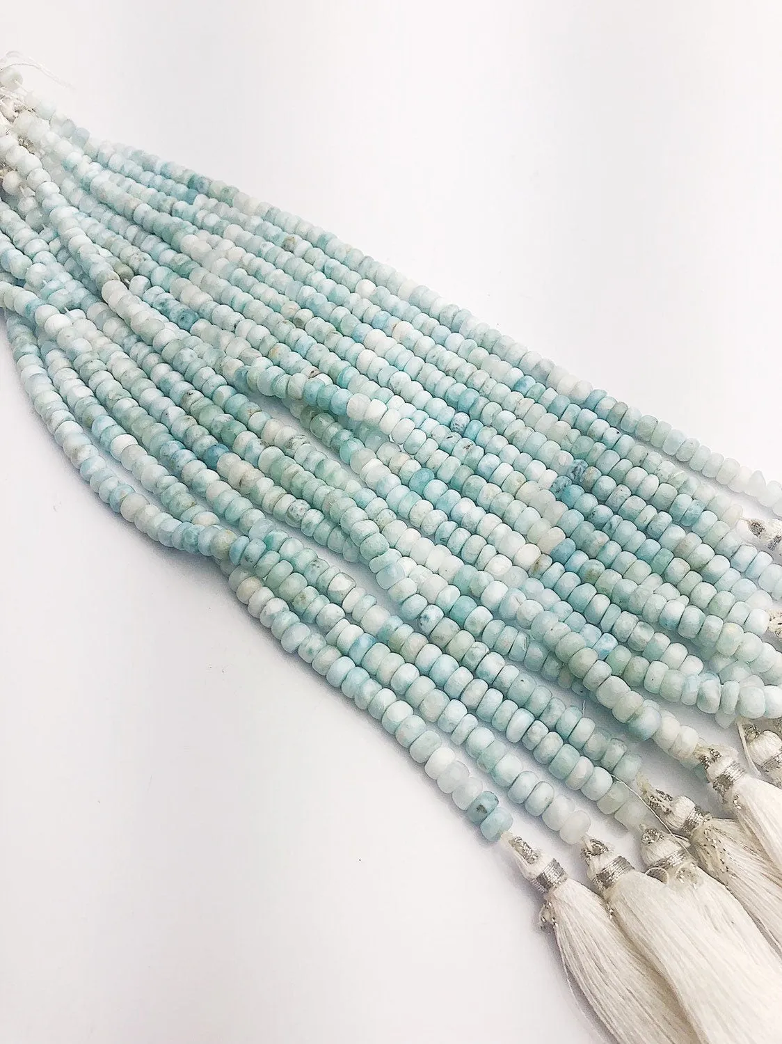 HALF OFF SALE - 5.5mm Larimar Gemstone Beads, Full Strand, Semi Precious Gemstone, 8" (#19)