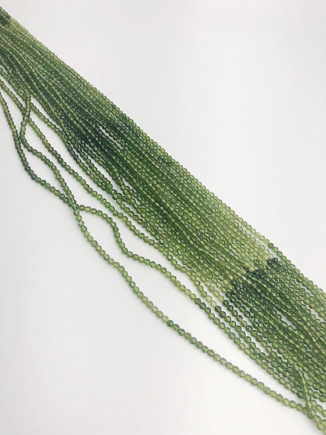 HALF OFF SALE - Green Tourmaline Gemstone Beads, Full Strand, Semi Precious Gemstone, 13"