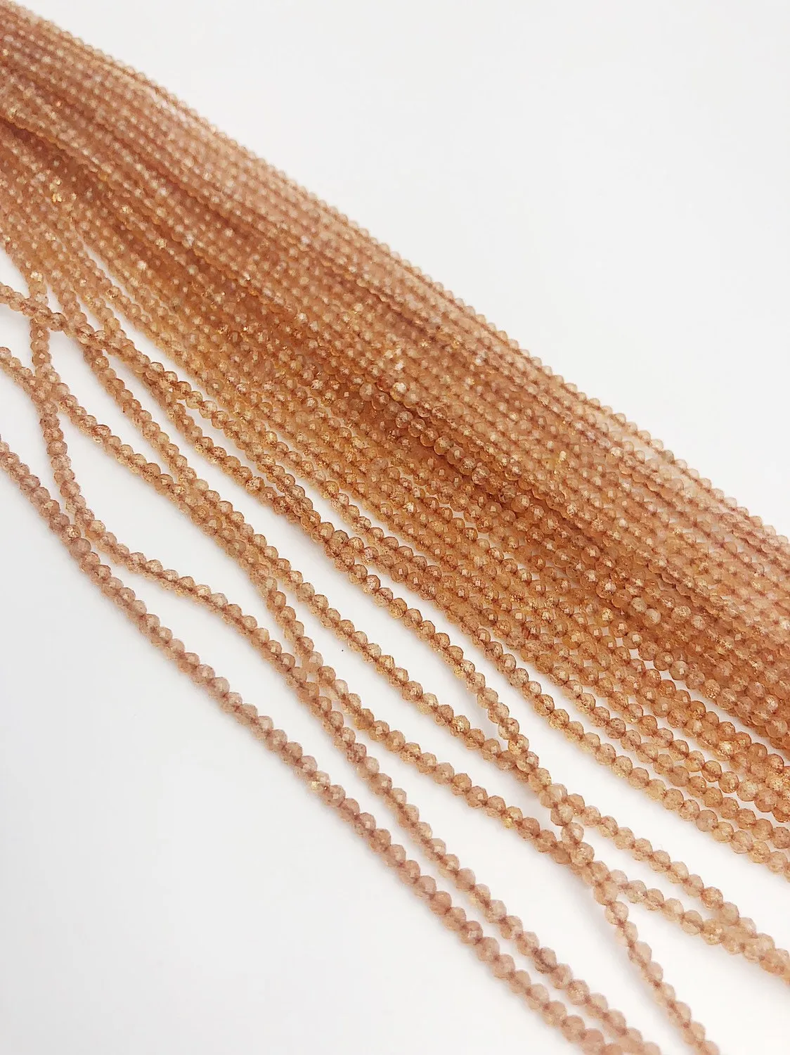 HALF OFF SALE - Sunstone Gemstone Beads, Full Strand, Semi Precious Gemstone, 13"