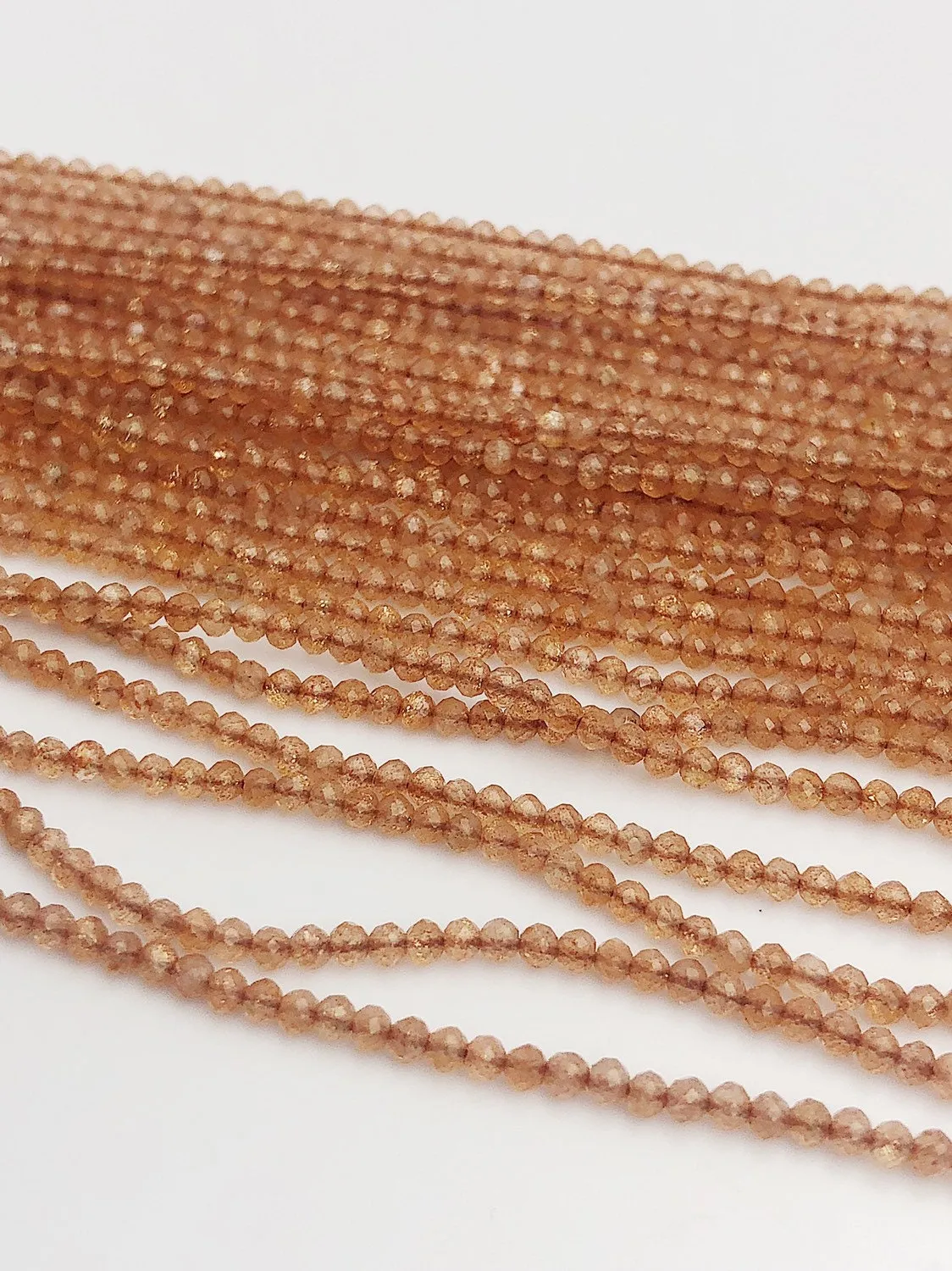 HALF OFF SALE - Sunstone Gemstone Beads, Full Strand, Semi Precious Gemstone, 13"
