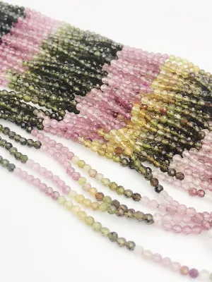 HALF OFF SALE - Watermelon Tourmaline Gemstone Beads, Full Strand, Semi Precious Gemstone, 13"