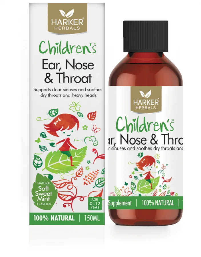 Harker Herbals Childrens Ear,Nose and Throat Liquid 150ml Soft Sweet Mint