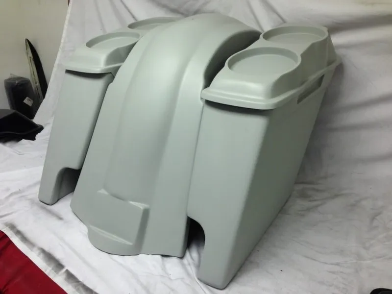 Harley Davidson 6" Heritage Softail Extended Saddlebags 6.5" Speaker Lids   Fender Dual Cutouts