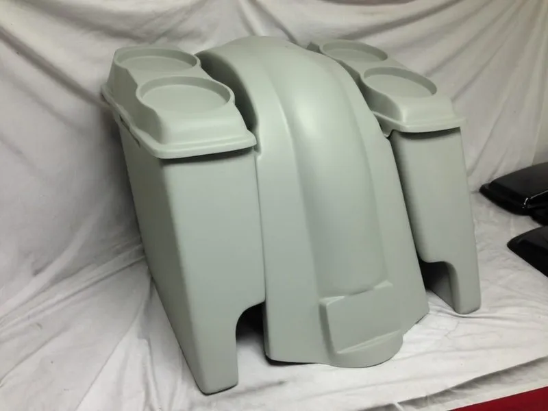 Harley Davidson 6" Heritage Softail Extended Saddlebags 6.5" Speaker Lids   Fender Dual Cutouts