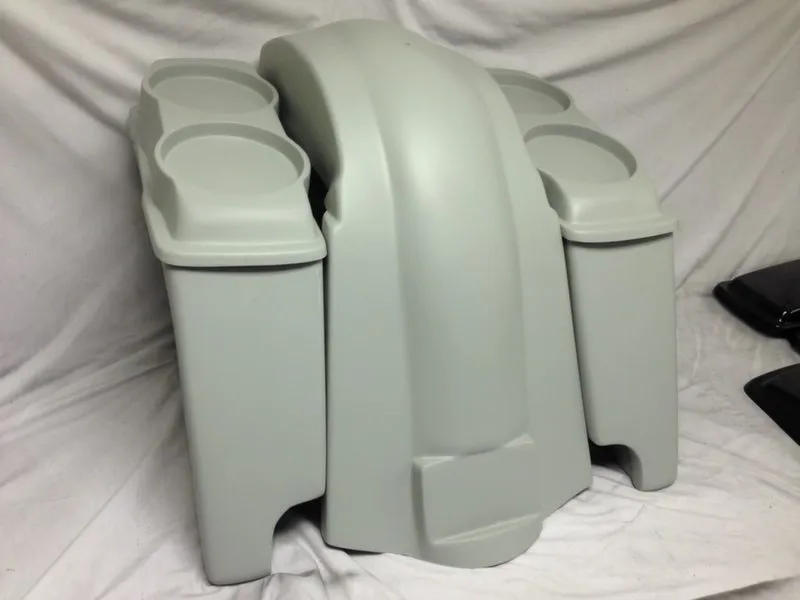 Harley Davidson 6" Heritage Softail Extended Saddlebags 6.5" Speaker Lids   Fender Dual Cutouts