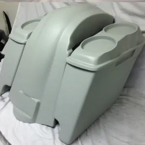 Harley Davidson 6" Heritage Softail Extended Saddlebags 6.5" Speaker Lids   Fender Dual Cutouts
