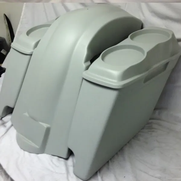 Harley Davidson 6" Heritage Softail Extended Saddlebags 6.5" Speaker Lids   Fender Dual Cutouts