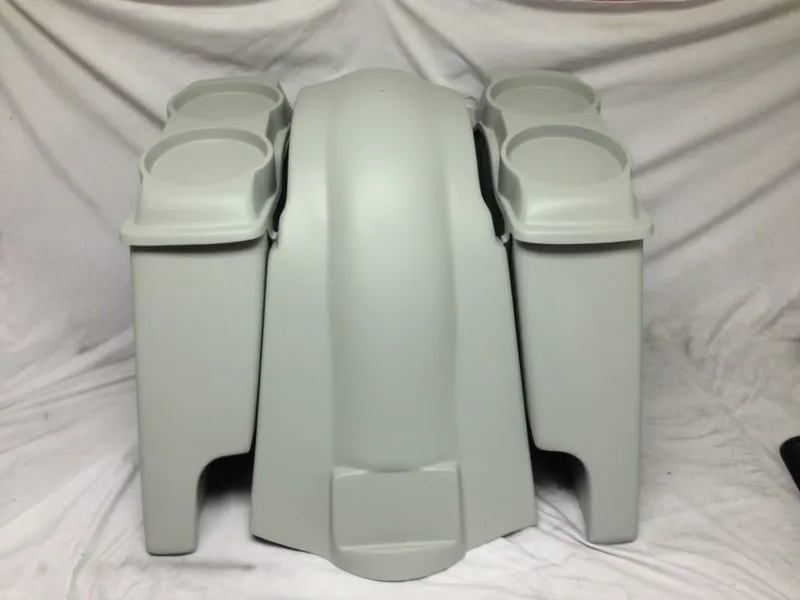 Harley Davidson 6" Heritage Softail Extended Saddlebags 6.5" Speaker Lids   Fender Dual Cutouts