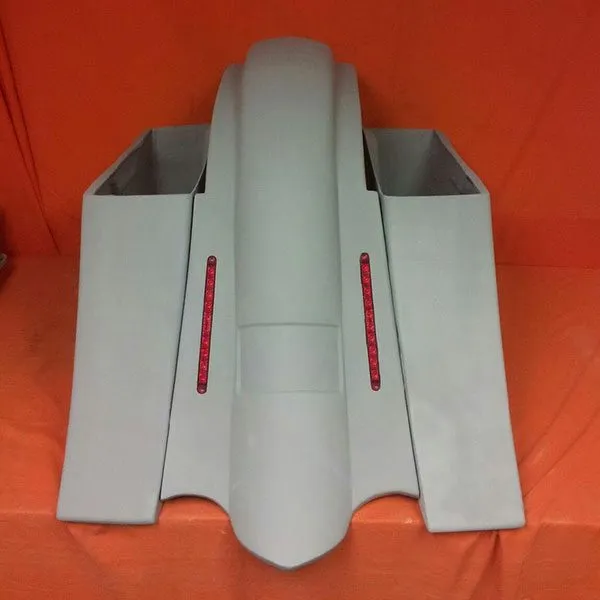 Harley Davidson 6" Heritage Softail Out & Down Extended Saddlebags, No lids   LED Fender No Cutouts