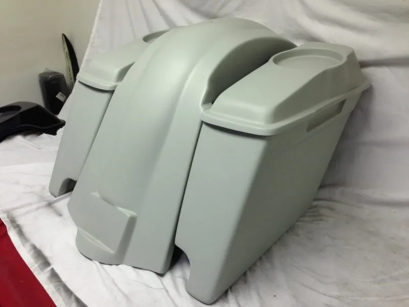 Harley Davidson Heritage Softail 4" Extended Saddlebags 6 x 9 Speaker Lids   Fender Dual Cutouts