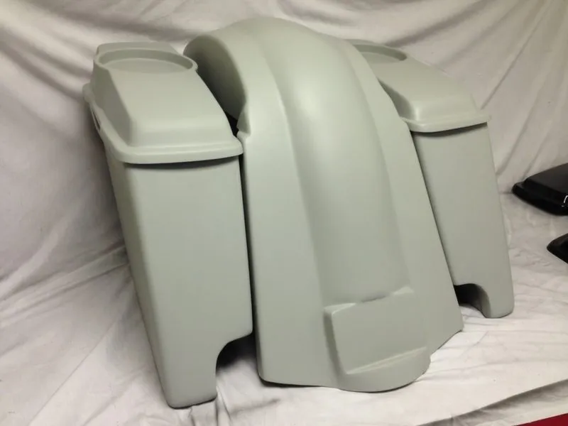 Harley Davidson Heritage Softail 4" Extended Saddlebags 6 x 9 Speaker Lids   Fender Dual Cutouts