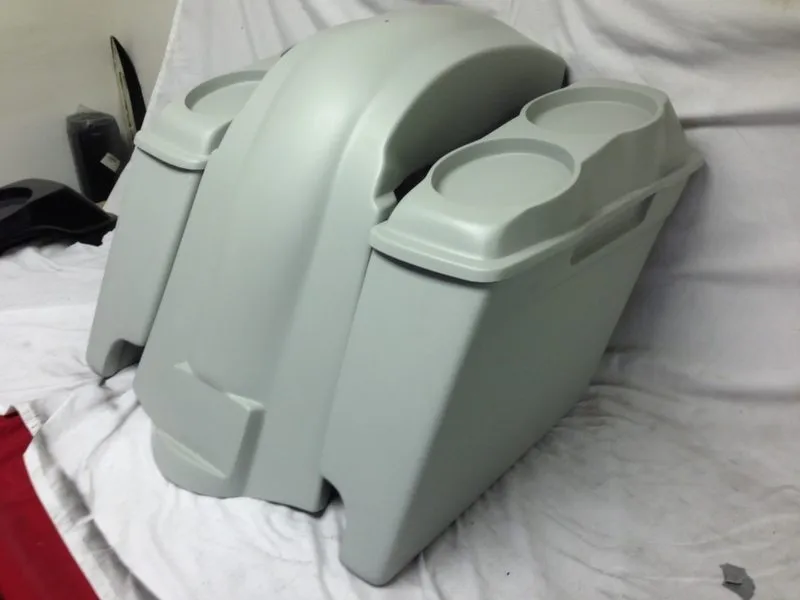Harley Davidson Heritage Softail 4" Extended Saddlebags Dual 6 X 9 Speaker Lids   Fender Dual Cutouts