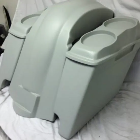 Harley Davidson Heritage Softail 4" Extended Saddlebags Dual 6 X 9 Speaker Lids   Fender Dual Cutouts