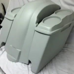 Harley Davidson Heritage Softail 4" Extended Saddlebags Dual 6 X 9 Speaker Lids   Fender Dual Cutouts