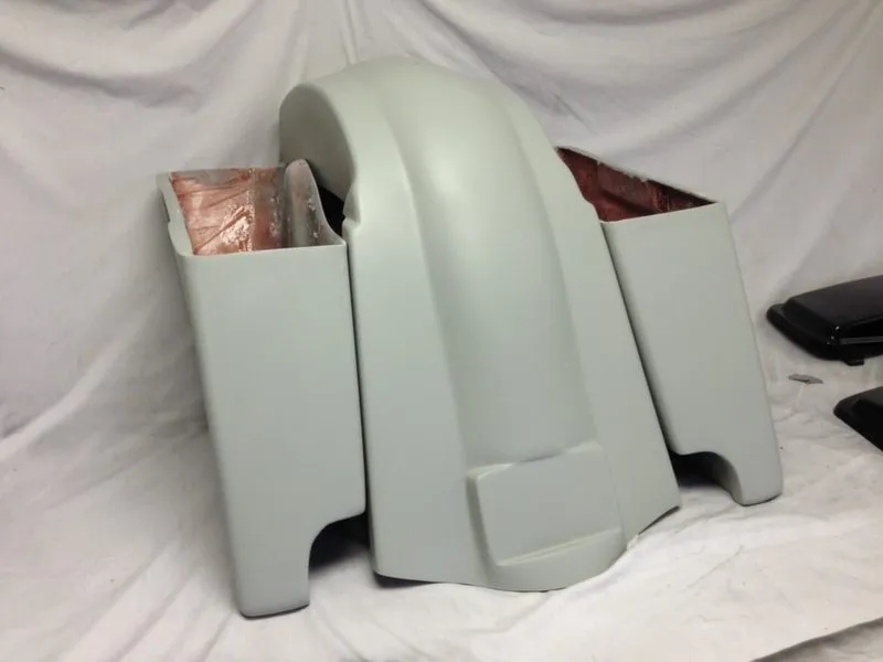 Harley Davidson Softail Heritage 4" Extended Stretched Saddlebags No Lids Fender Dual Cut Outs