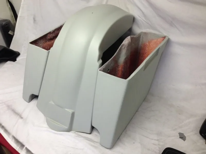 Harley Davidson Softail Heritage 4" Extended Stretched Saddlebags No Lids Fender Dual Cut Outs