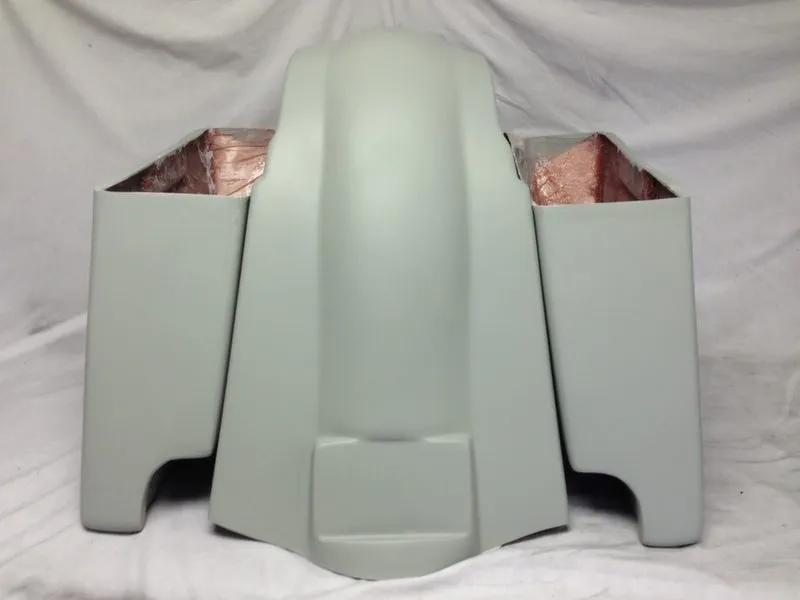 Harley Davidson Softail Heritage 4" Extended Stretched Saddlebags No Lids Fender Dual Cut Outs